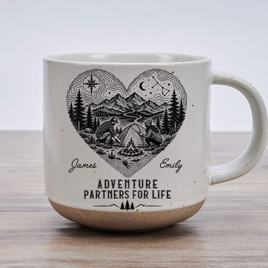 Custom Anniversary Keepsake Gifts For Couple • Our Story Is One Big Adventure - Personalized Pottery Mug