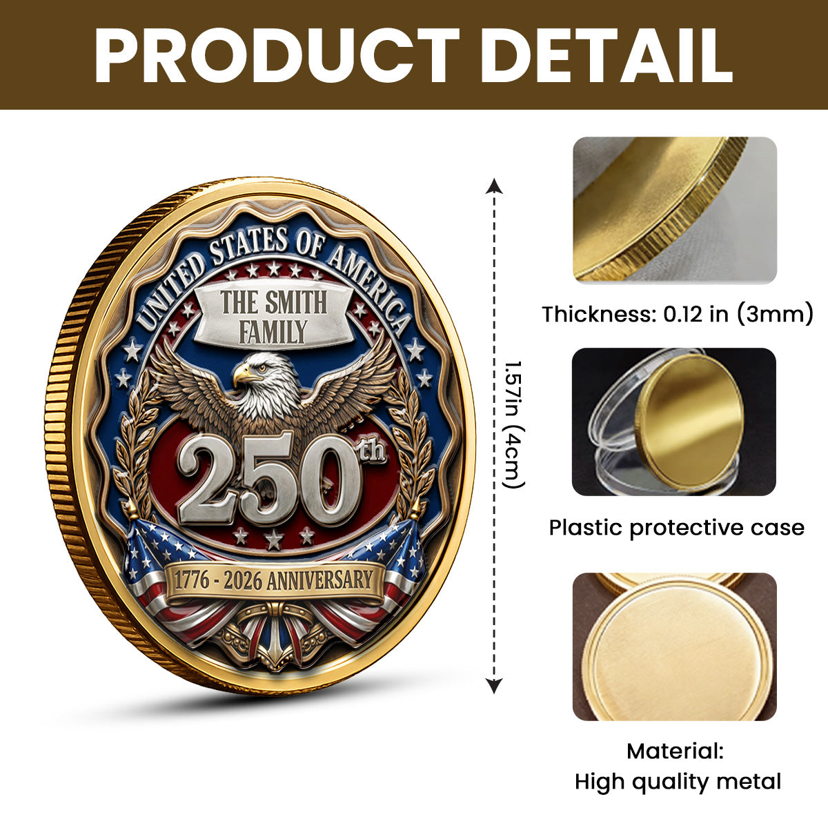 Proud To Be American - Personalized Commemorative Keepsake Coin