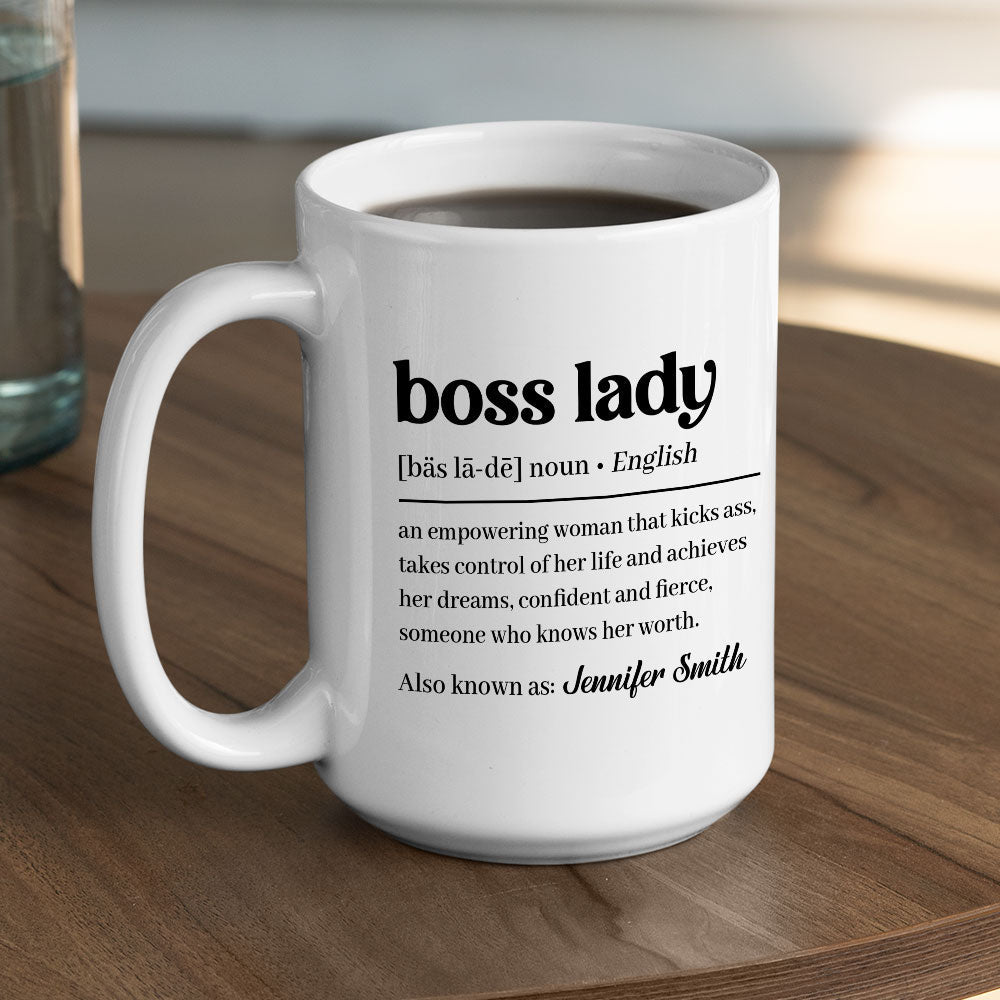 Custom Coworker, Christmas & Birthday Team Appreciation Gift • Boss Lady Cool - Personalized Coffee Mug
