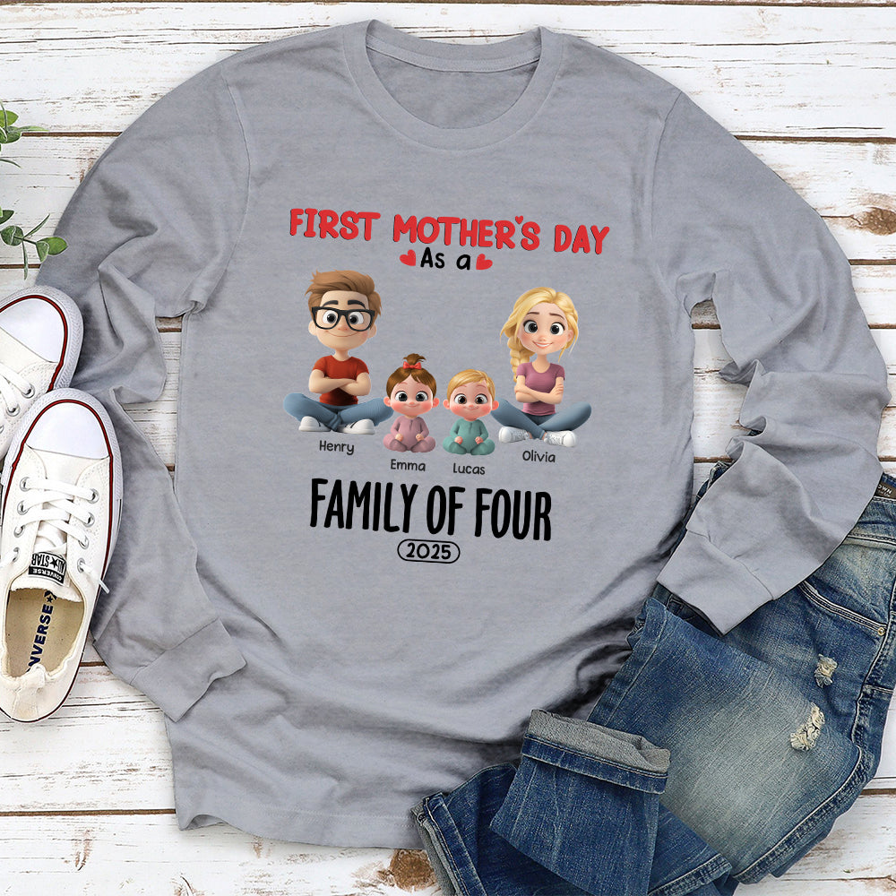 Custom First Mother's Day for Daughter, Christmas Gift for New Mom • Family Of Three - Personalized T-shirt And Onesie