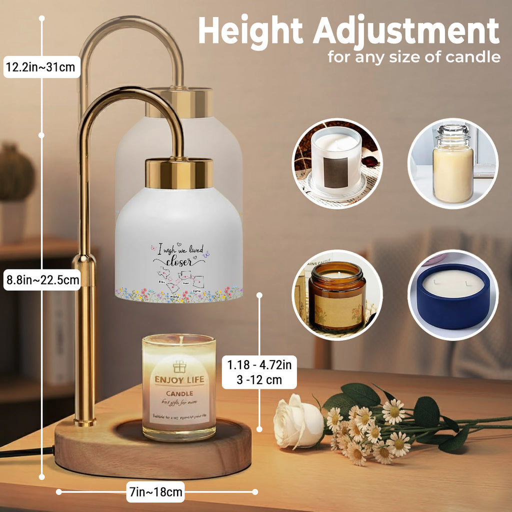 I Wish We Lived Closer Floral Version - Personalized Candle Warmer Lamp