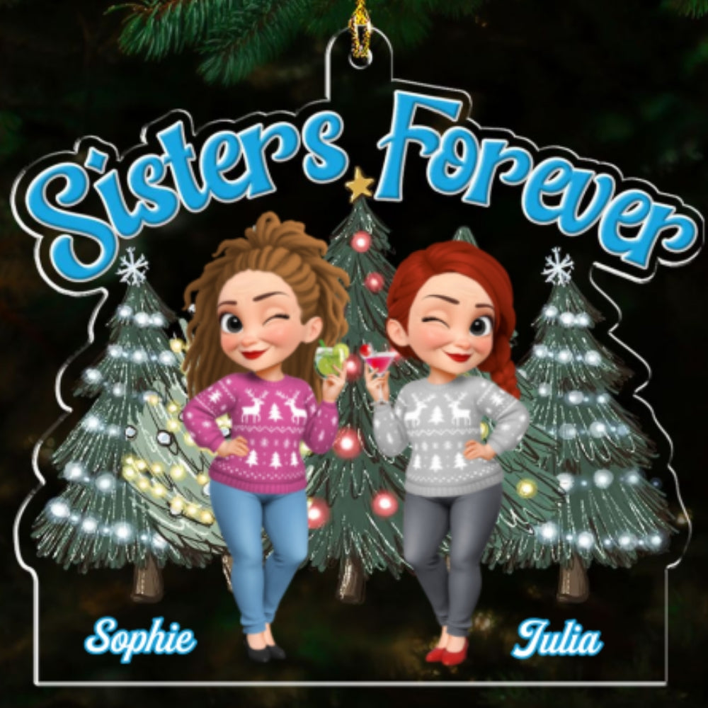 Custom Keepsake Christmas Ornament •  Sisters Bond Christmas - Personalized Acrylic Ornament