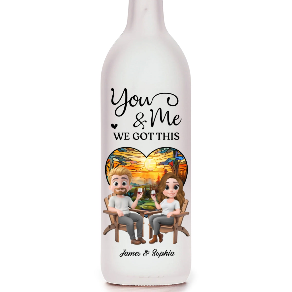 Our Hearts Beat As One - Personalized Bottle Lamp