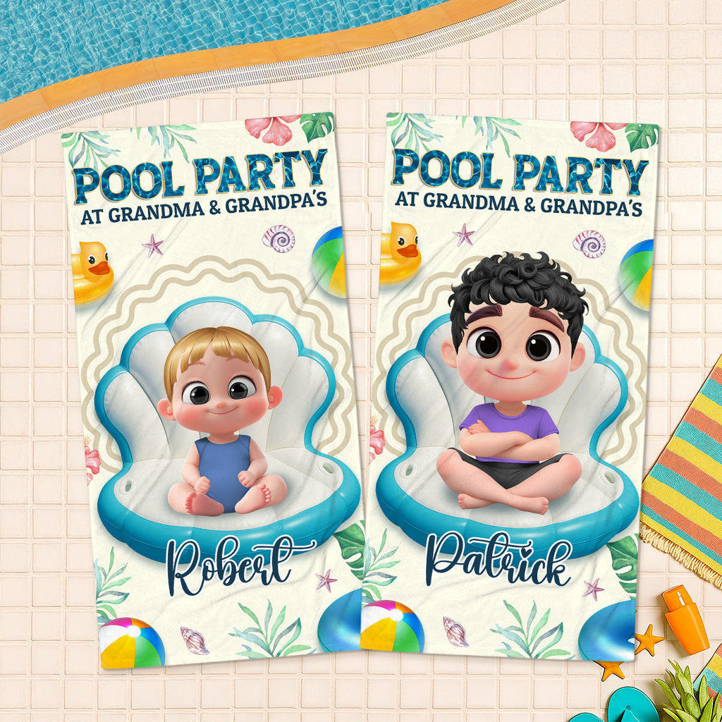 Better At Grandma Pool - Personalized Beach Towel