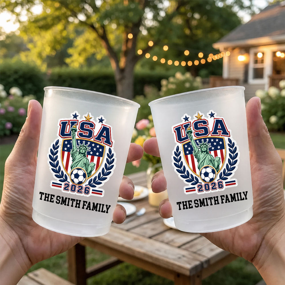 Family Football - Personalized Frosted Cup