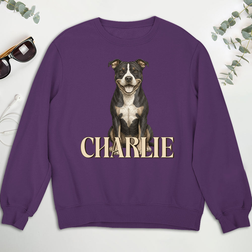 Custom Christmas & Birthday Keepsake Gift • Realistic Dog Dad - Personalized Shirt - Sweatshirt