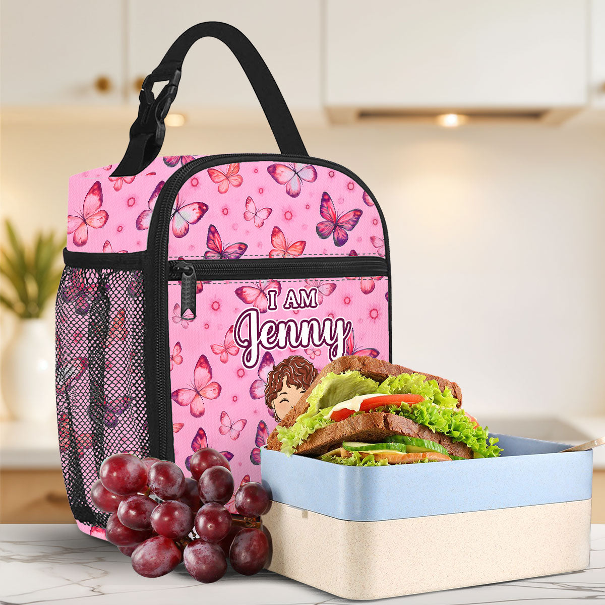 Butterfly Love - Personalized Insulated Lunch Bag