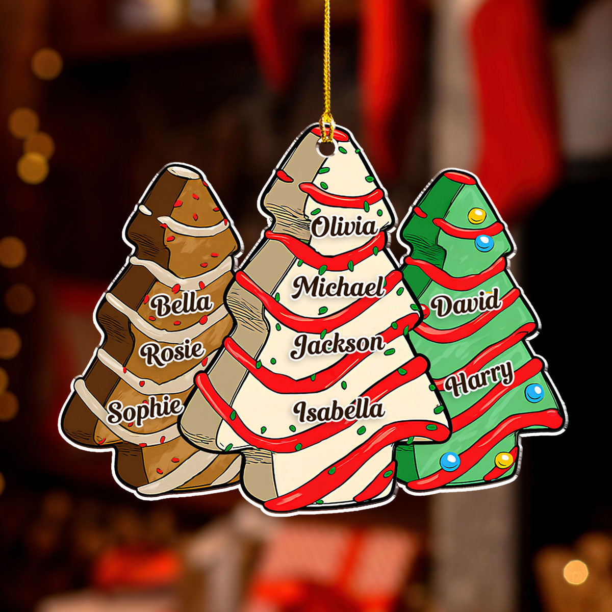 Custom Family Ornament, Christmas Gift for Family Members •  Joyful Loving Family - Personalized Acrylic Ornament
