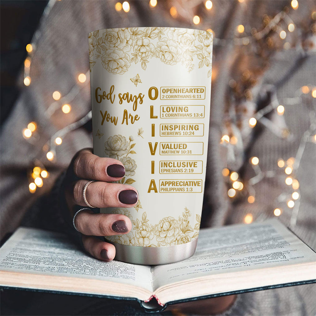 Custom Christmas Birthday Gifts For Daughter • God Says You Are Bible - Personalized Tumbler