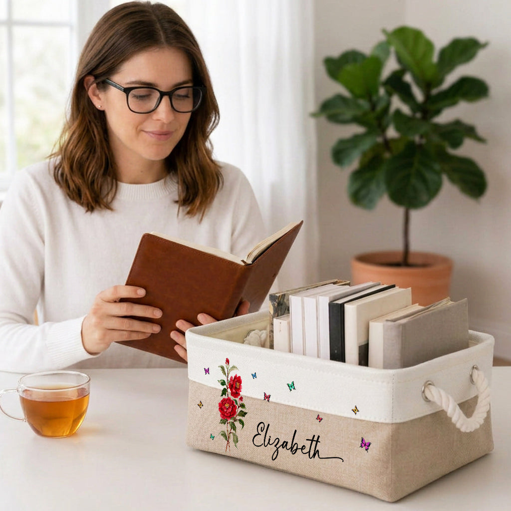 Flowers Power 1 - Personalized Storage Basket