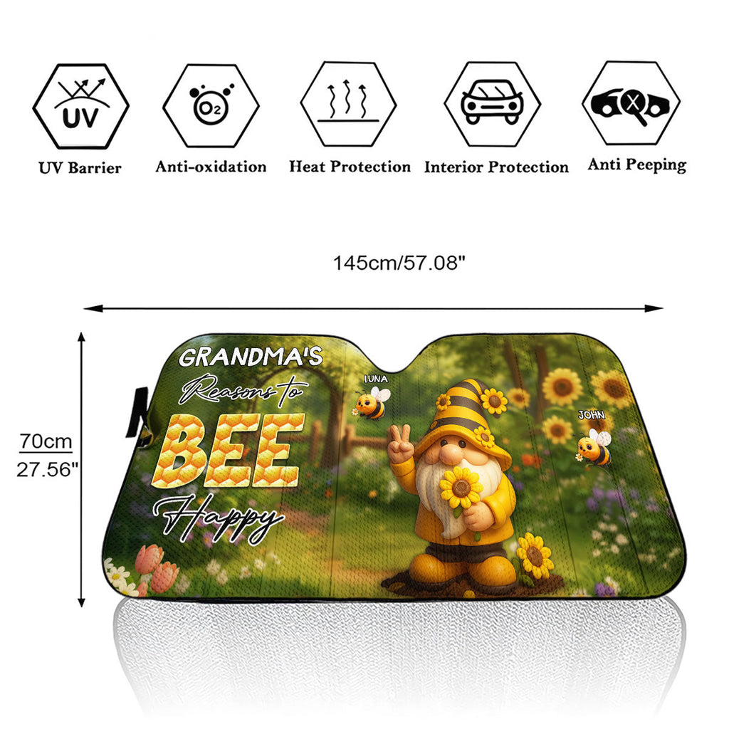 Reason To Be Happy - Personalized Car Sunshade