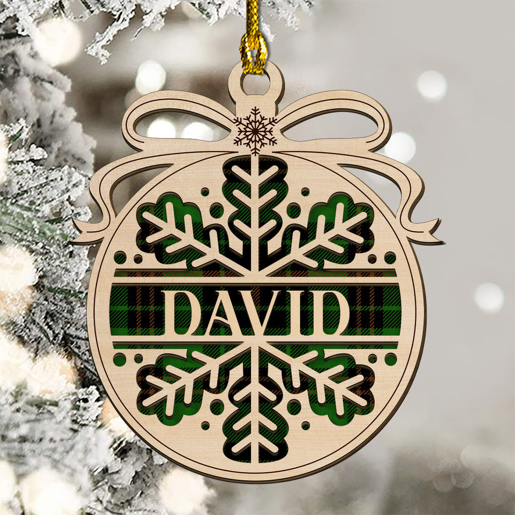 Custom Family Ornament, Christmas Gift for Family Members •  Merry Christmas - Personalized 2-layered Wood Ornament