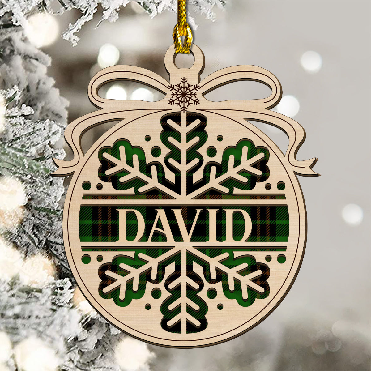 Custom Family Ornament, Christmas Gift for Family Members •  Merry Christmas - Personalized 2-layered Wood Ornament