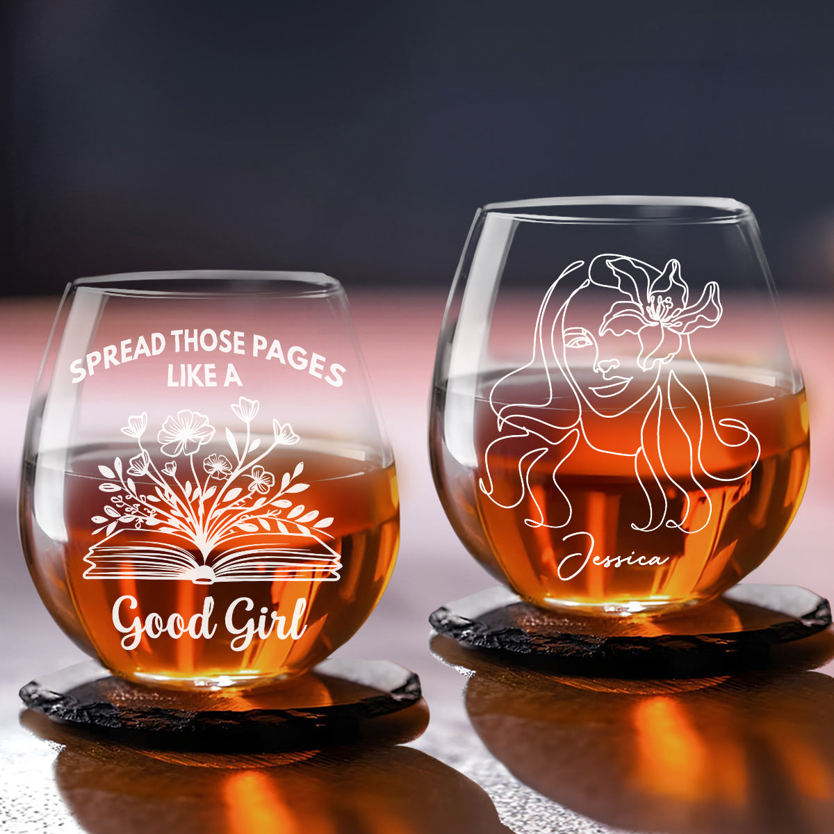 Spread Those Pages Like a Good Girl - Personalized Wine Glass