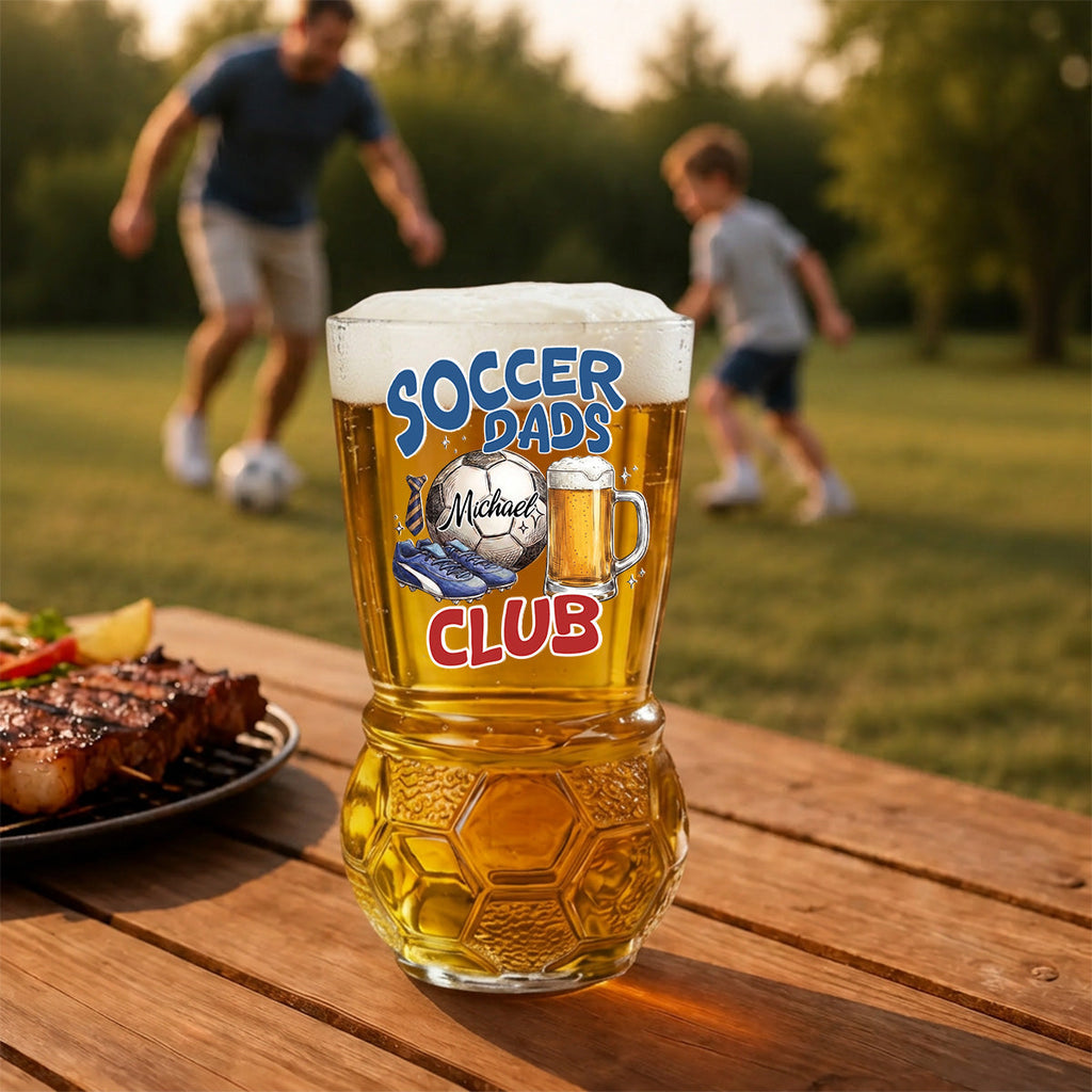 Soccer Dads Club - Personalized Football Beer Glass