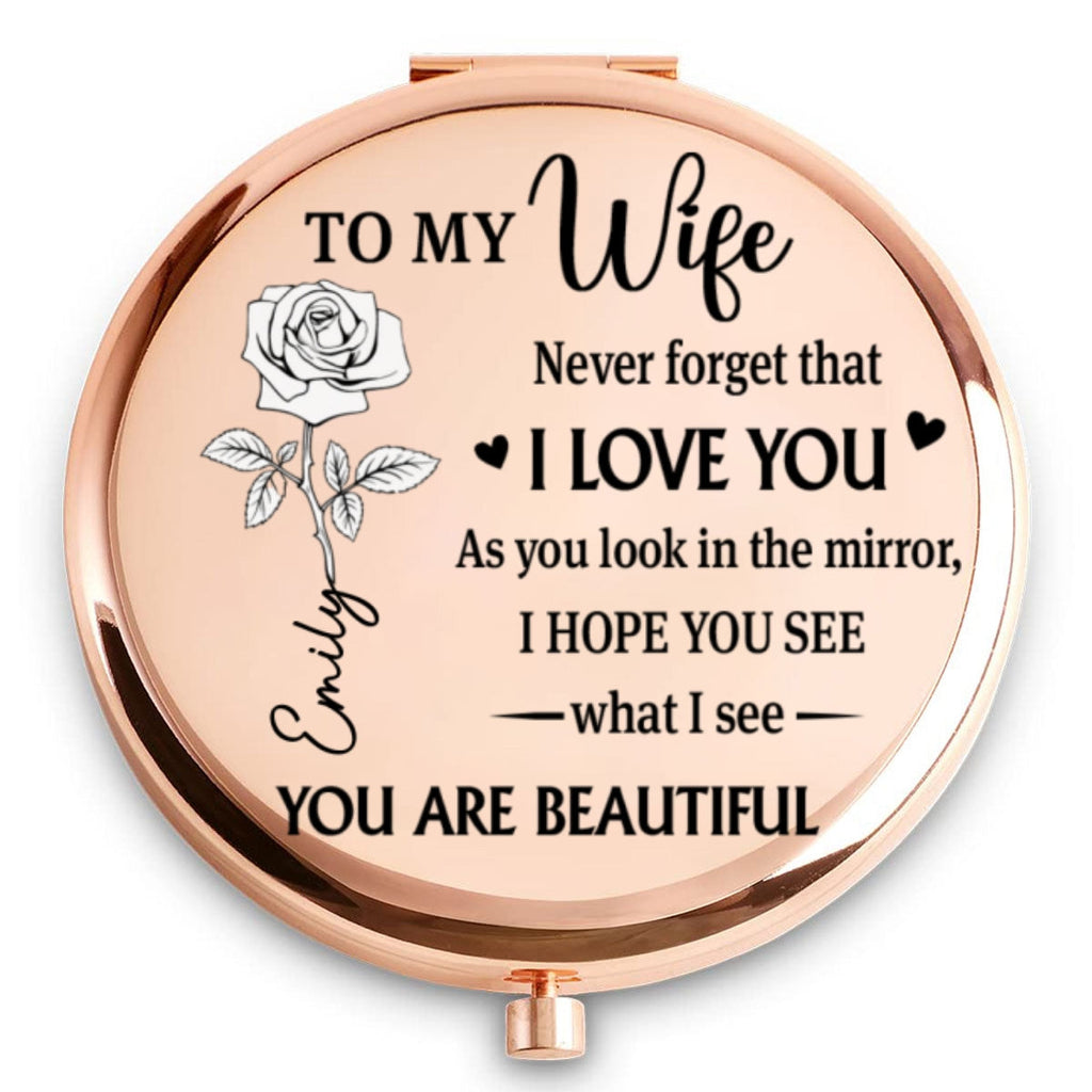 Time Passes Love Remains - Personalized Compact Mirror