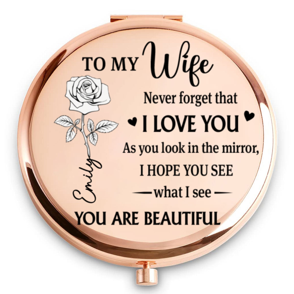 Time Passes Love Remains - Personalized Compact Mirror