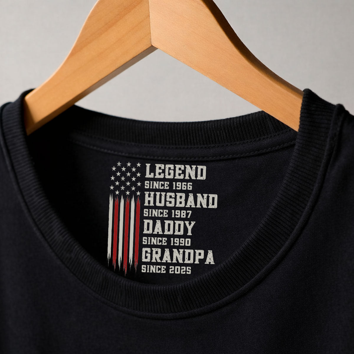 Custom Father's Day, Special Gift for Dad & Grandpa • The Legend In Fact - Personalized Inside Neck Print T-Shirt