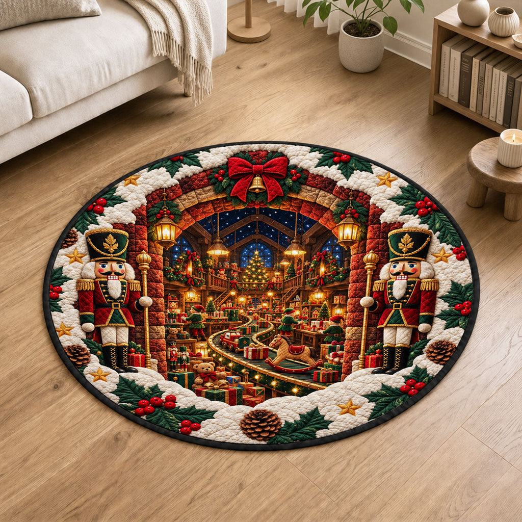 Custom Family Name Christmas Rug, Holiday Decor Gift for Family Members • Our Christmas Story - Personalized Quilted Mat