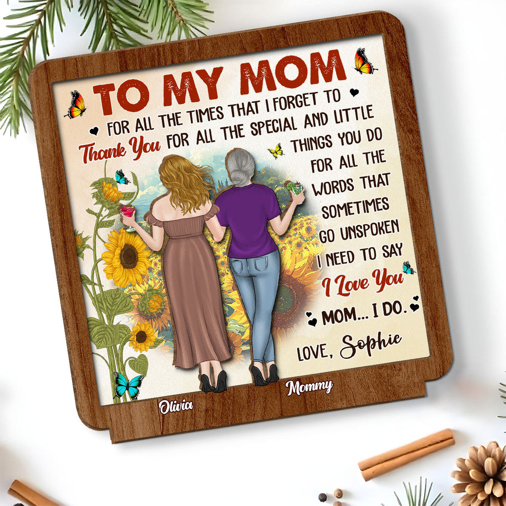 Custom Mother's Day Decor, Gift for Mom & Grandma • Forever Linked By Love - Personalized 2-Layer Wood Plaque With Flat Base