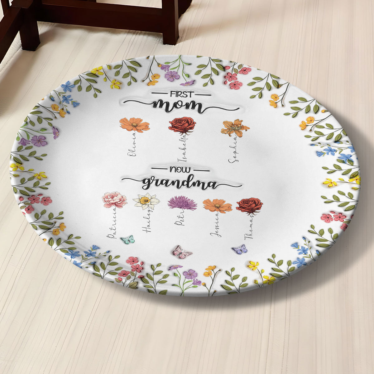 First Mom Now Grandma - Personalized 3D Inflated Effect Plate