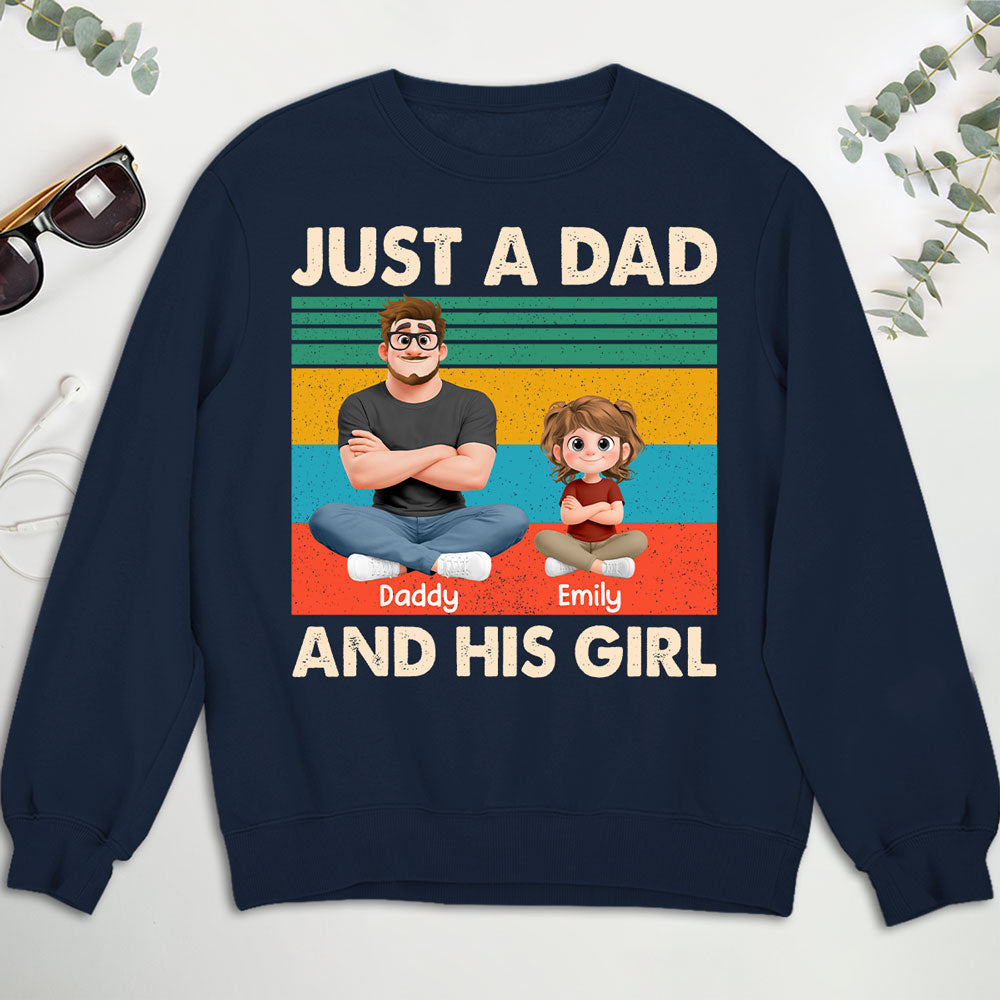 Custom Father's Day, Special Gift for Dad & Grandpa • Just A Dad And His Kid Cartoon - Personalized Shirt