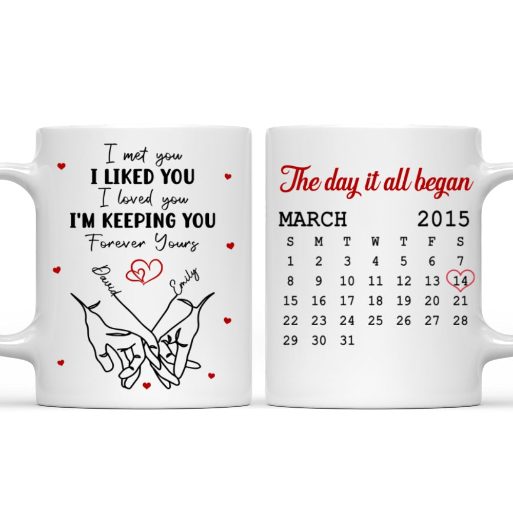 Custom Anniversary Keepsake Gifts For Couple • The Day It Began - Personalized Coffee Mug