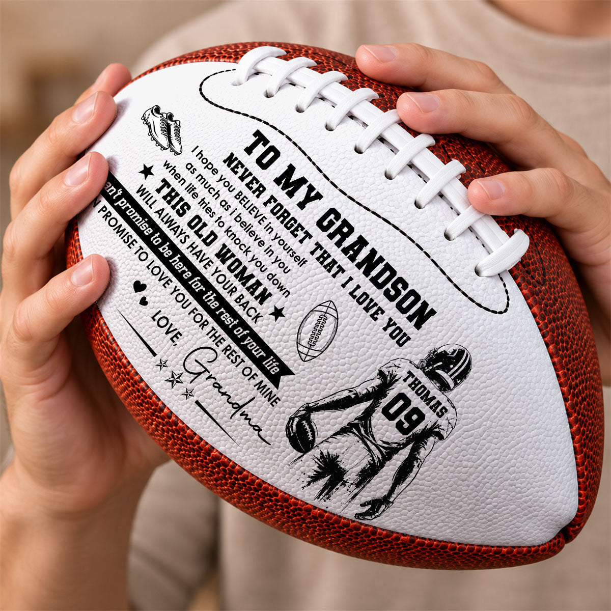 Always Beside You - Personalized Leather Football