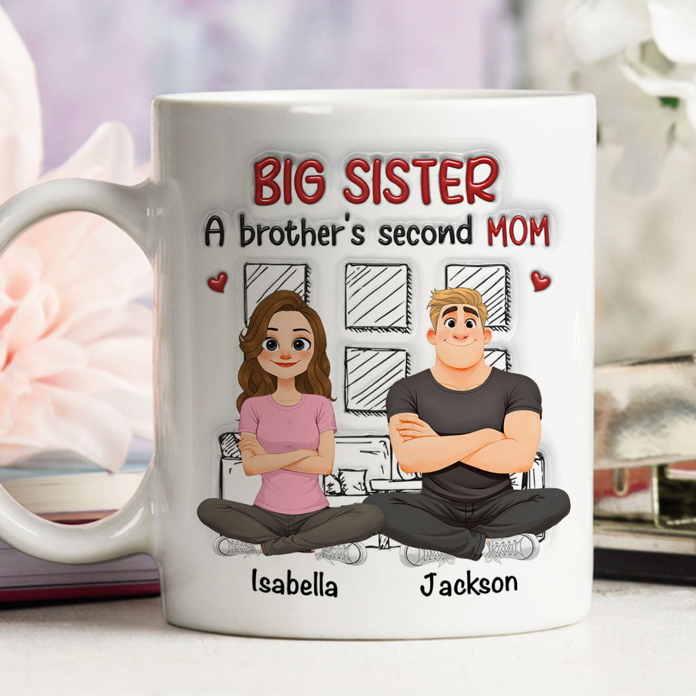 Custom Christmas & Birthday Gift For Sister • Big Sister - Personalized 3D Inflated Effect Coffee Mug