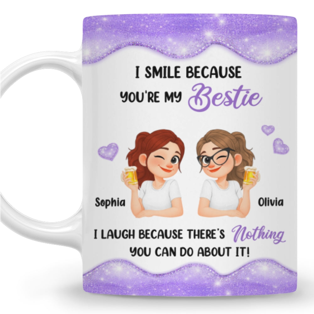 Custom Christmas & Birthday Gift For Sister • Laugh Because Of You Sister - Personalized Coffee Mug