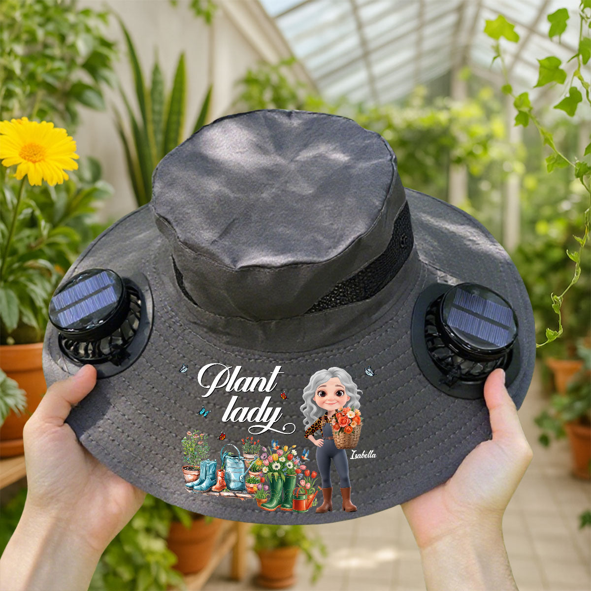 Plant Lady - Personalized Solar Fan Hat