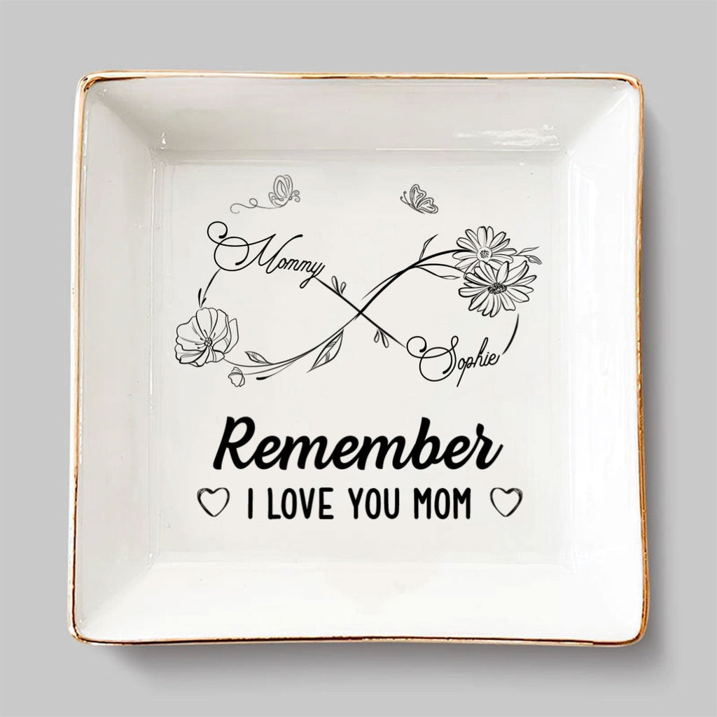 Custom Mom Trinket Dish, Birthday Christmas Gift • Endless Love For Mom Keepsake - Personalized Jewelry Dish