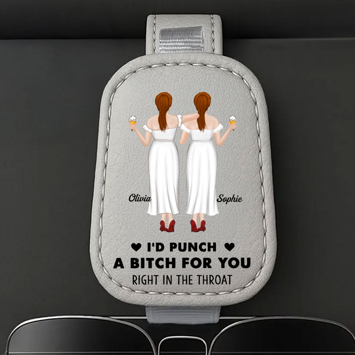 I'd Punch For You - Personalized Sunglasses Holder For Car Visor