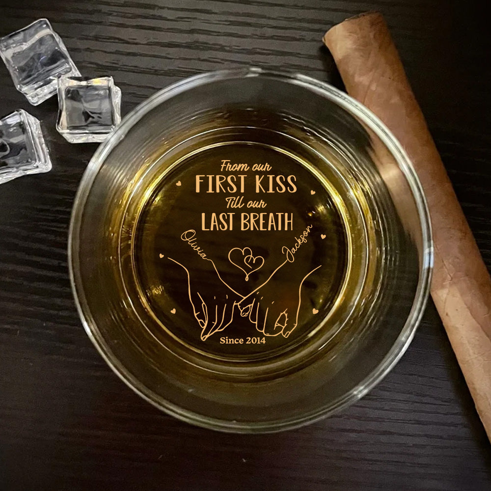 Custom Christmas Anniversary Birthday Drinkware Gifts for Couple • Only Love - Personalized Engraved Whiskey