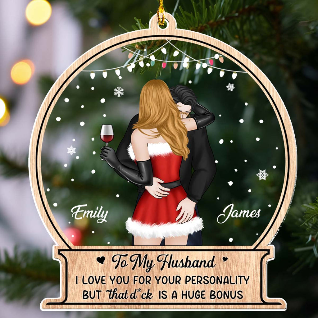 Custom Couple Christmas Ornament, Anniversary Gift •  Dear Husband - Personalized Acrylic Ornament