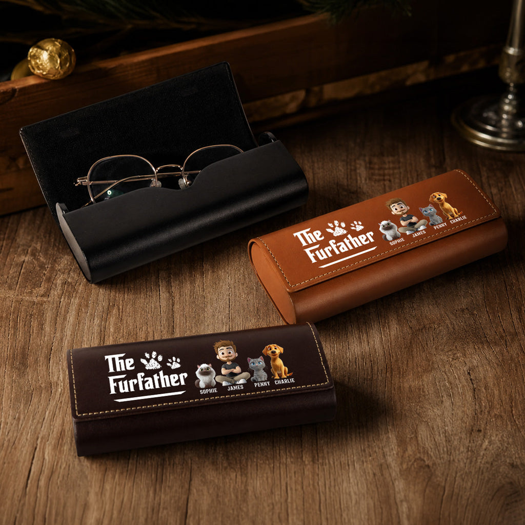 Cool Pet Father - Personalized Leather Eyeglass Case