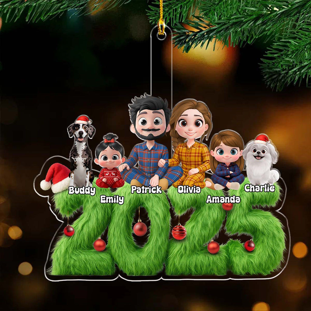Custom Family Ornament, Christmas Gift for Family Members •  Merry Moments - Personalized Acrylic Ornament