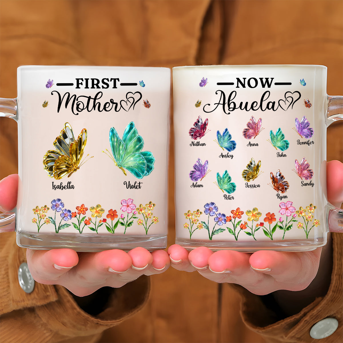 Custom Mother's Day Gift for Mom & Grandma • The Beautiful Journey - Personalized Glass Mug