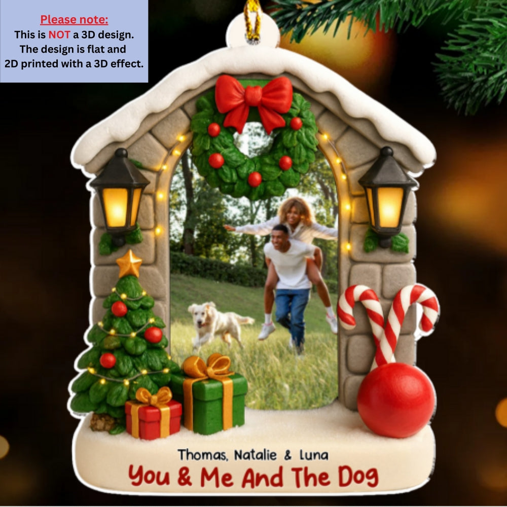 Custom Photo Keepsake Christmas Ornament • Bond Of Dog Love Photo - Personalized 3D Effect Acrylic Ornament
