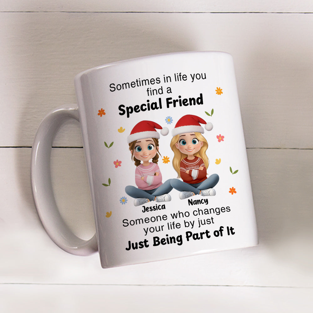 Custom Best Friend, Christmas & Birthday Friendship Keepsake Gift • You Change My Life - Personalized Coffee Mug