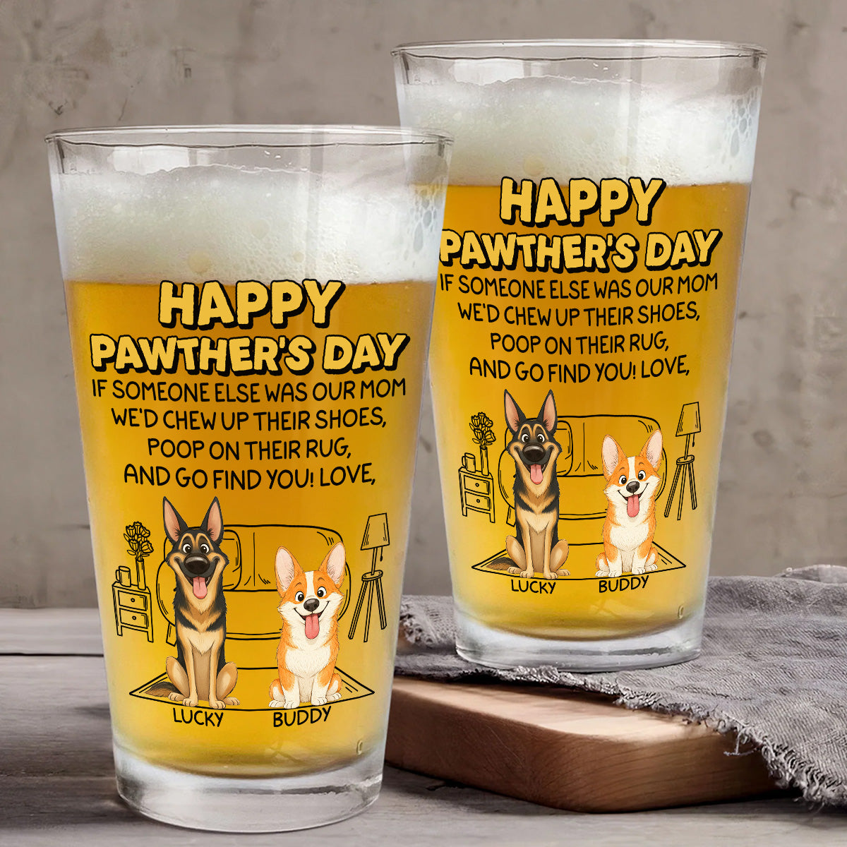 No One Can Be Parent Better Than You - Personalized Beer Glass