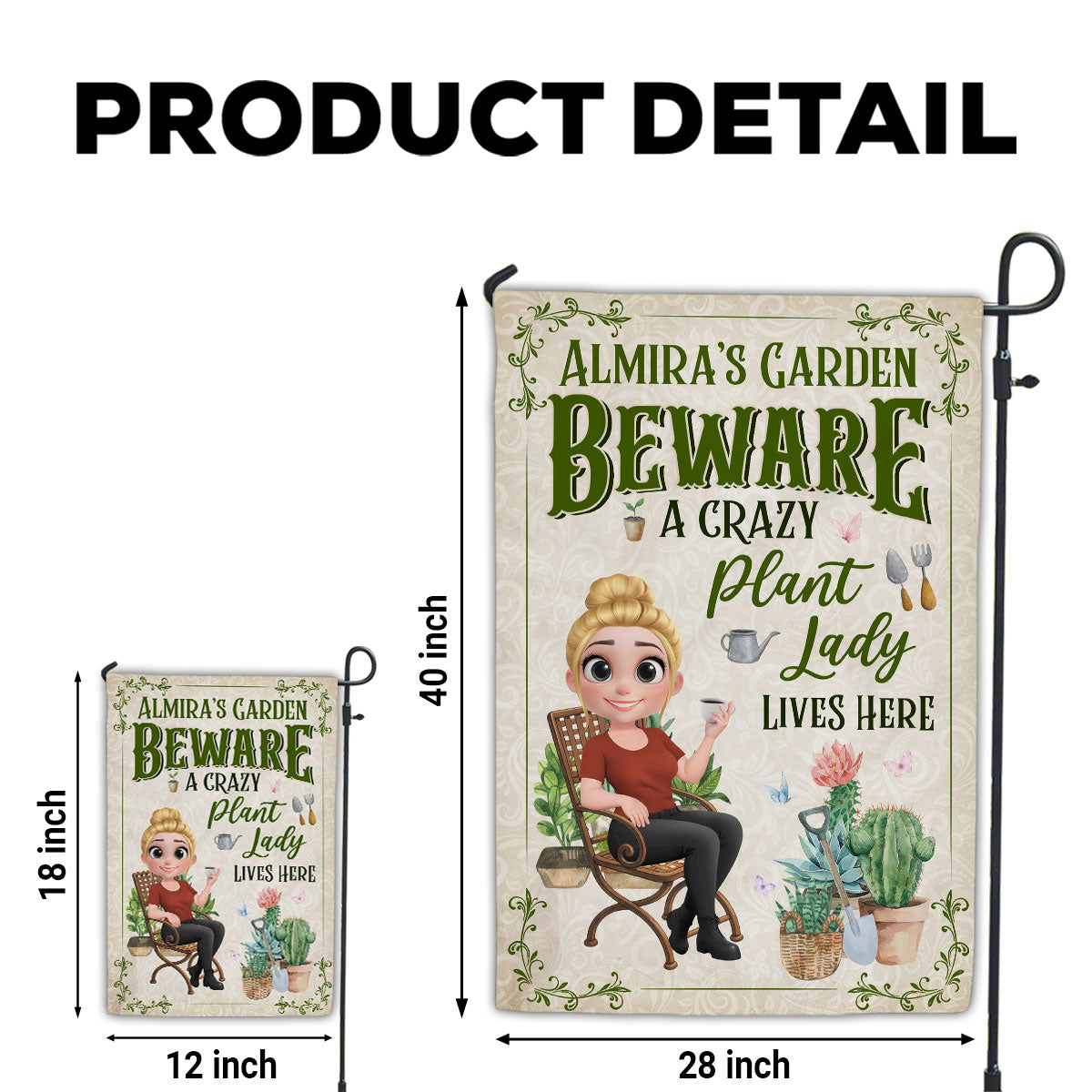 Plant Lady Lives Here - Personalized Flag