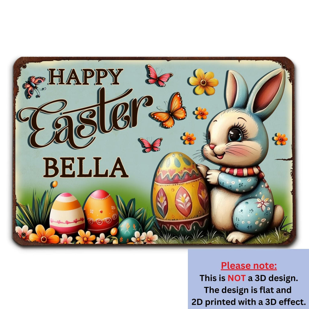 Custom 3D Home & Wall Decor, Birthday & Christmas Gift • Bunny Festival Fun - Personalized 3D Inflated Effect Metal Sign