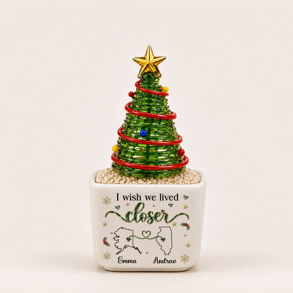 Live Closer - Personalized Glass Christmas Tree