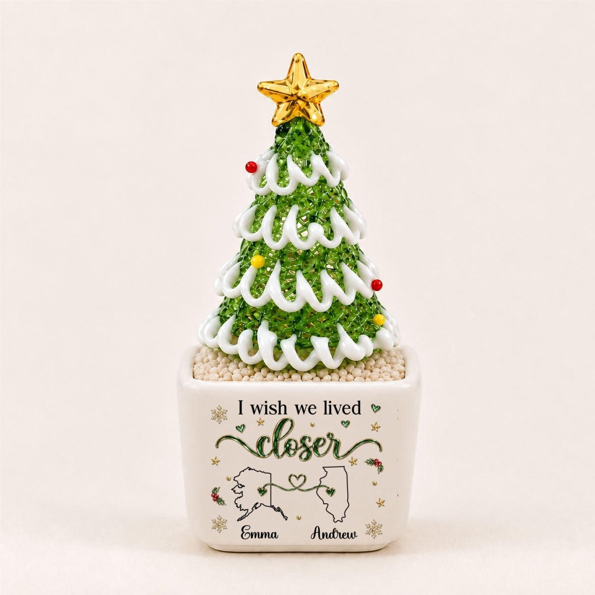 Live Closer - Personalized Glass Christmas Tree