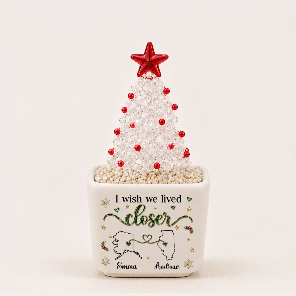 Live Closer - Personalized Glass Christmas Tree