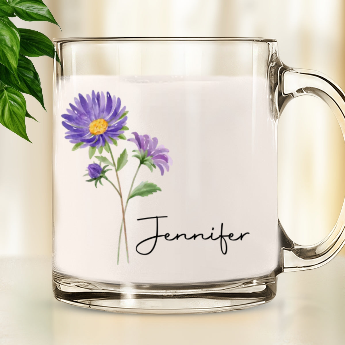 Custom Best Friend, Christmas & Birthday Friendship Keepsake Gift • Friends Are Flowers - Personalized Glass Mug