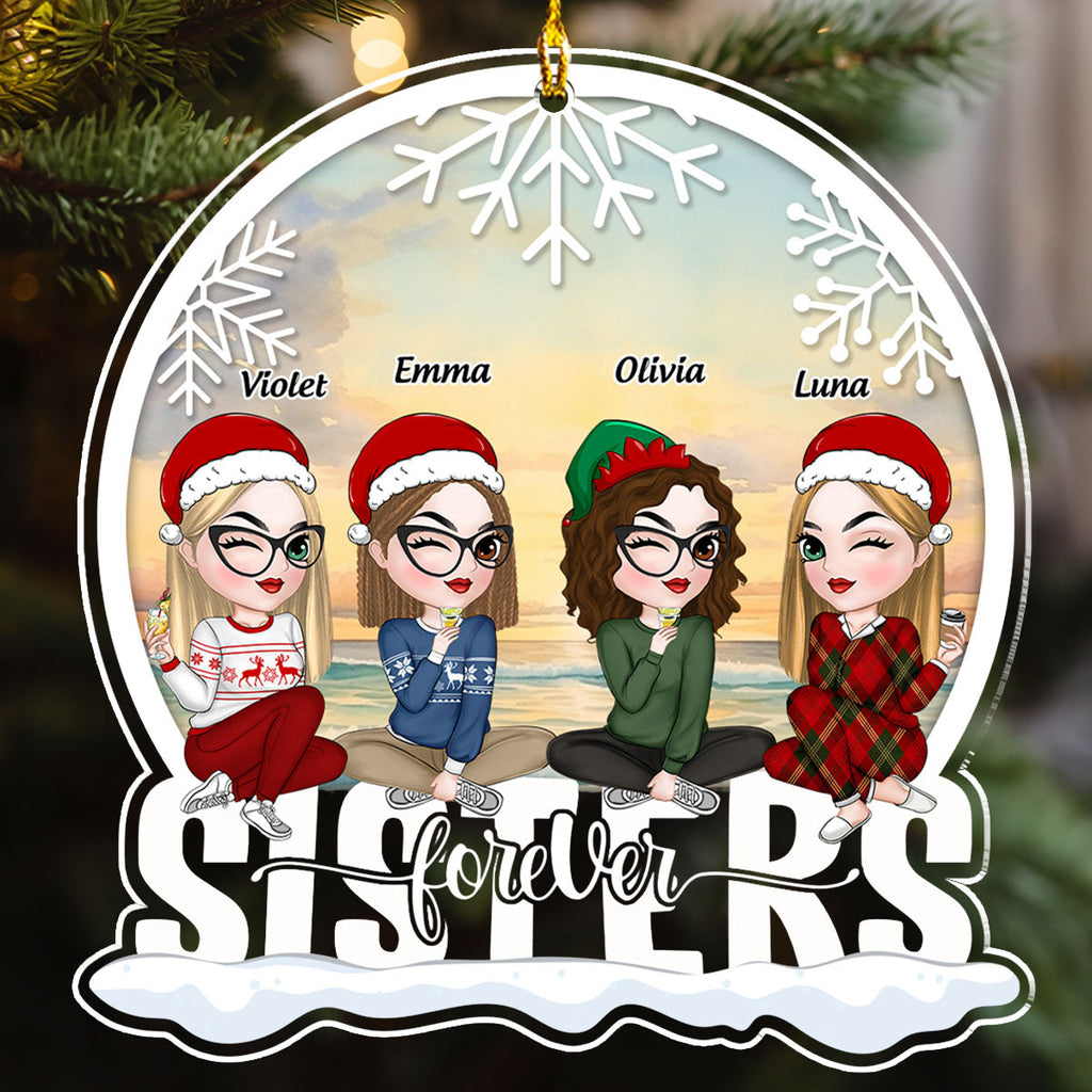Custom Family Ornament, Christmas Gift for Family Members •  Bestie Love Is Forever - Personalized Acrylic Ornament