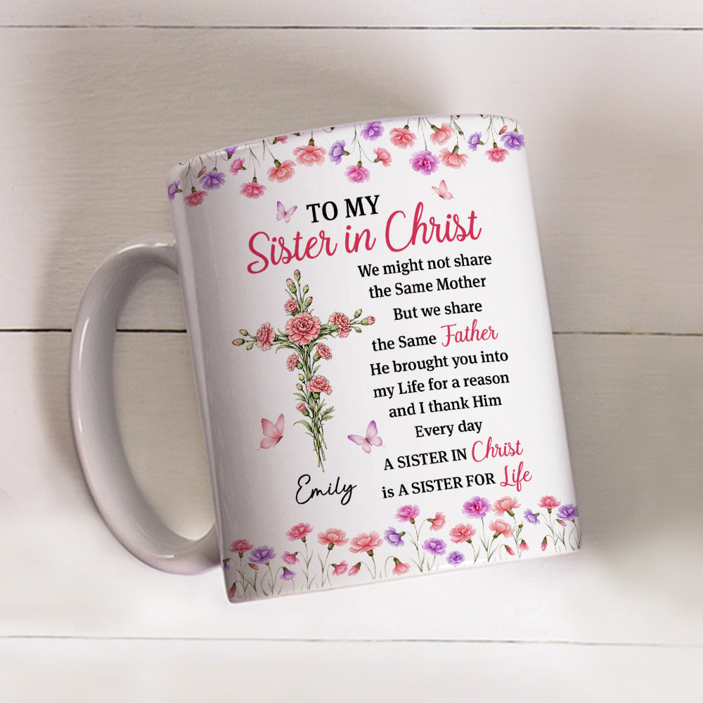 Custom Christmas & Birthday Gift For Sister • Blessed With A Sister In Christ - Personalized Coffee Mug