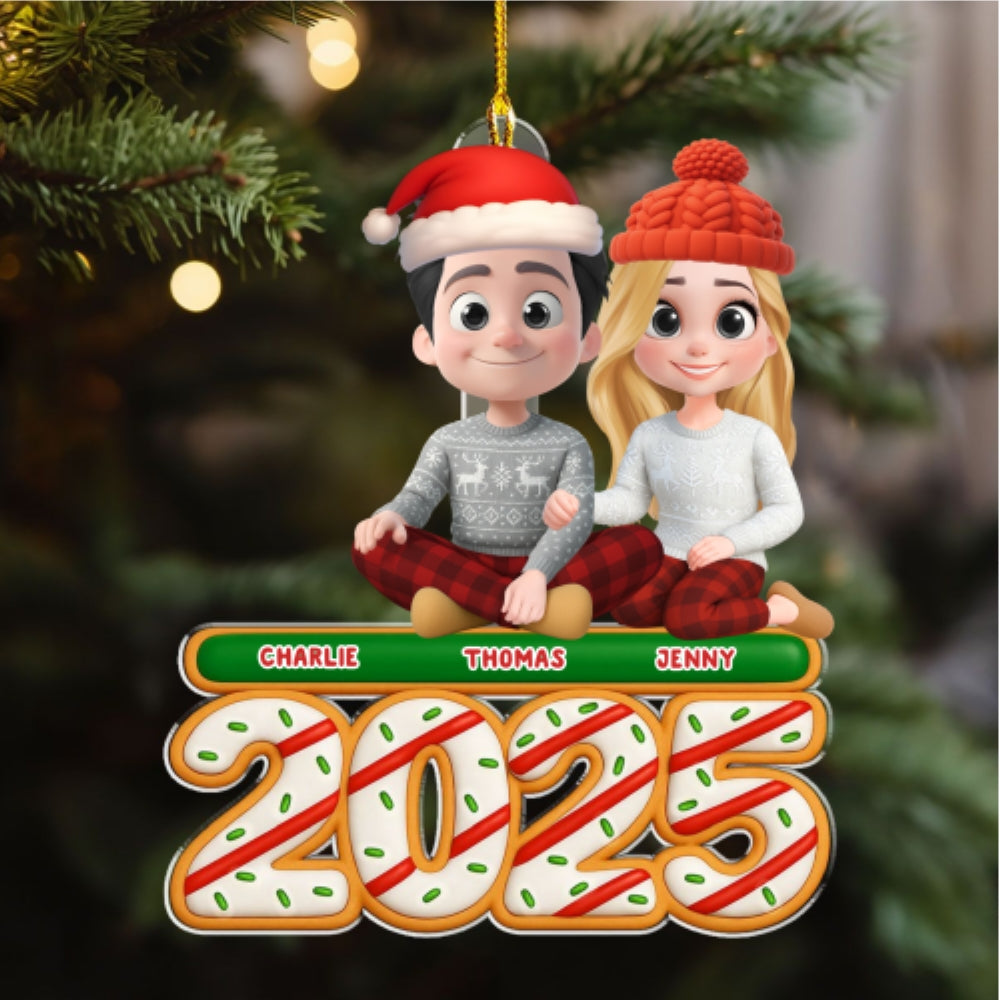 Custom Keepsake Christmas Ornament •  We And Our Cat Tree Cake - Personalized Acrylic Ornament